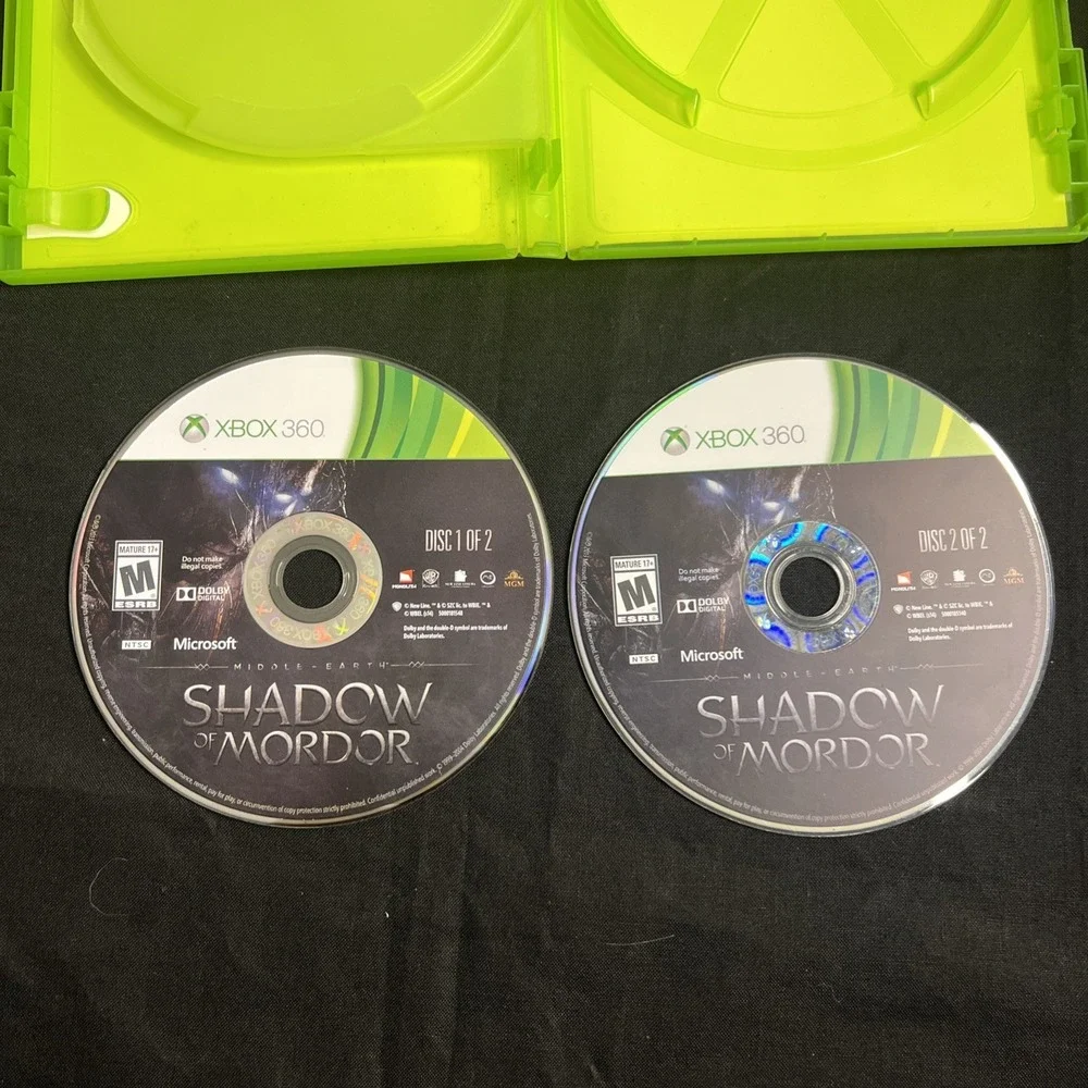 Middle Earth - Shadow of Mordor (Microsoft Xbox 360, 2014,‎ 2-Discs) w/ Manual